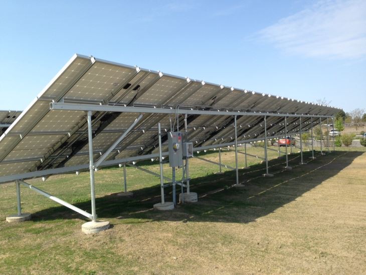 Instalação do painel redondo solar da terra Q235