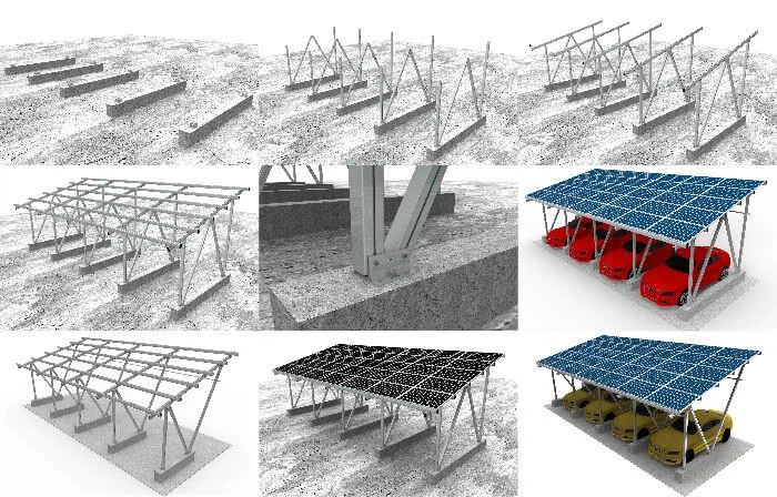 Solar Power Carport Installtaion Solar Mounting Structure For Aluminum Carport Pv System